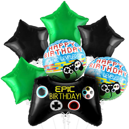 KatchOn, Huge Video Game Balloons , Pack of 7 - Video Game Birthday Decorations | Gaming Balloons, Gamer Birthday Party Decoration | Gamer Balloon for Birthday Party | Level Up Birthday Decorations