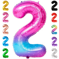 KatchOn, Giant Rainbow 2 Balloon Number - 40 Inch | Number 2 Balloons for Birthdays | 2 Year Old Balloon for 2th Birthday Decorations Girl | Number Balloons for Anniversary Decorations
