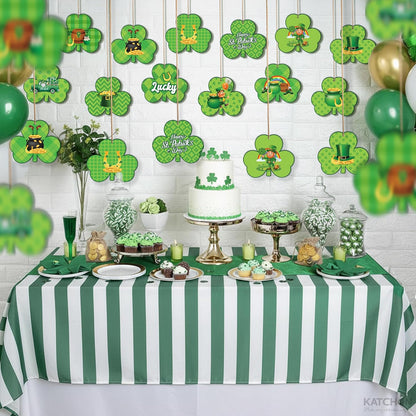 KatchOn, St Patrick Day Decorations - 36 PCS, Little DIY | Shamrock Garland, Shamrock Tree Ornament Irish, Green Lucky Clover Hanging Set for St Patricks Day Decorations, Supplies Holiday Home Decor