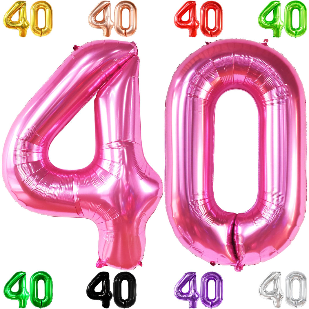 KatchOn, Hot Pink 40 Balloon Numbers - 40 Inch | Hot Pink 40th Birthday Balloons For 40th Birthday Decorations, Happy Anniversary Decorations | 40th Birthday Decorations For Women