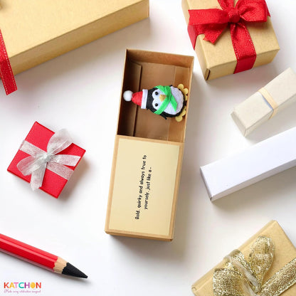 KatchOn, Handmade Mini Penguin Gift with Matchbox Message | Cute Valentines Day Gifts for Her, Unique Penguin for Women, Sister, Men | Dad Birthday Gift, Galentines Gifts for Friends, Boyfriend
