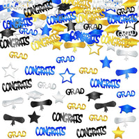 KatchOn, Congrats Grad Graduation Confetti Class of 2026 - Pack of 1300 | Black, Silver, Blue and Gold Confetti for Class of 2026 Decorations | Graduation Decorations 2026