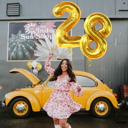 KatchOn, Gold 28 Balloon Number - 40 Inch | Gold 28 Birthday Balloons, 28th Birthday Decor for Men, Women | 28 Number Balloons | 28th Birthday Balloons for 28 Birthday Decor