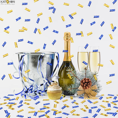 Graduation Confetti 2026 | Blue and Gold Confetti - Pack of 500 | Graduation Confetti for Table, 2026 Graduation Table Decorations, Graduation Table Decorations, KatchOn