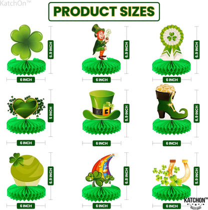 KatchOn, 9 Pieces St Patricks Day Honeycomb Centerpieces - St Patricks Day Decorations | Pot of Gold Centerpiece for St Patricks Day Centerpiece Table Decorations | St Patricks Day Table Decorations