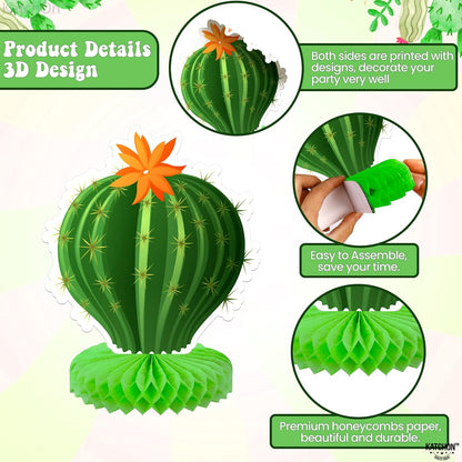 KatchOn, Pack of 9 Cactus Centerpieces for Party - Fiesta Party Decorations | Mexican Party Centerpieces for Succulent Party Decorations | Taco Party Decorations, Fiesta Party Decorations Centerpieces