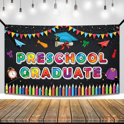 KatchOn, Preschool Graduation Banner - 72x44 Inch | Preschool Graduation Decorations 2026 | Kindergarten Grad Decoration | Congratulations Graduate Banner | Congrats Grad | Grad Party
