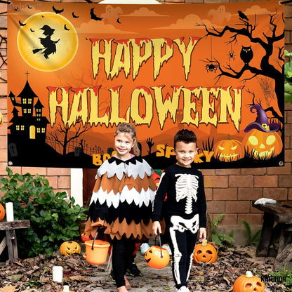 KatchOn Spooky Happy Halloween Banner 72x44 Inch