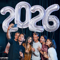 Silver Graduation Decorations 2026 | Giant, 42 Inch, Foil 2026 Graduation Balloons Class of 2026 Decorations | 2026 Balloons Number, Graduation Party Decorations | Prom Decorations 2026