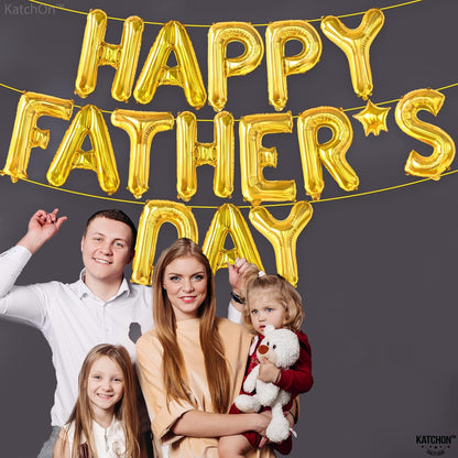 Katchon, Happy Fathers Day Balloon – 16-inch | Happy Fathers Day Banner For Fathers Day Decorations | Fathers Day Sign For Father's Day Decorations | Photo Booth Backdrop
