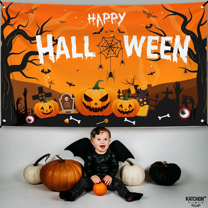 KatchOn Happy Halloween Banner 72x44 Inch