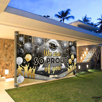 KatchOn, We are So Proud of You Banner - XtraLarge, 72x44 Inch | Disco Graduation Banner for Class of 2026 Graduation Decorations 2026 Congratulations Decorations Proud of You Decor