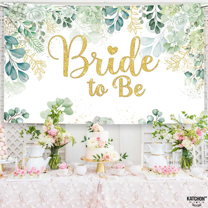 KatchOn, Green Bride to Be Banner - Xtra Large, 72x44 Inch | Sage Green Bride to Be Sign for Bridal Shower Decorations | Bridal Shower Photo Backdrop | Bride to Be Backdrop, Bride to Be Decorations