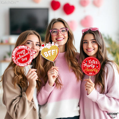 KatchOn, Red Galentines Photo Props - Pack of 35 | Galentine Photo Booth Props for Galentines Decorations | Galentines Day Decorations for Party | Galentines day photo props | Galentine Decor