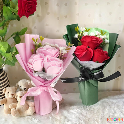 KatchOn, Artificial Rose Flower Bouquet - Fake Flowers, Valentines Day Gifts for Her| Red Roses Bouquet for Wedding decor, Birthday Gifts for Women, Girlfriend | Artificial Flowers For Home Decor