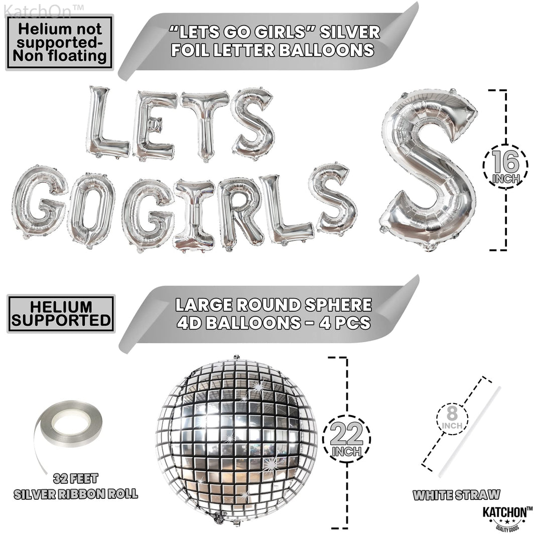 KatchOn, Lets Go Girls Balloons Set - 22 Inch, Pack of 15 | Bachelorette Balloons, Last Disco Bachelorette Party Decorations | Disco balloons, disco Party Decorations | Lets Go Girls Party Decor