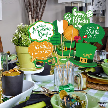 KatchOn, St Patricks Day Photo Props - Pack of 32 | St Patricks Day Photo Booth Props for St Patricks Day Decorations | St Patricks Photo Props | St Patricks Day Props | Saint Patricks Day Decorations