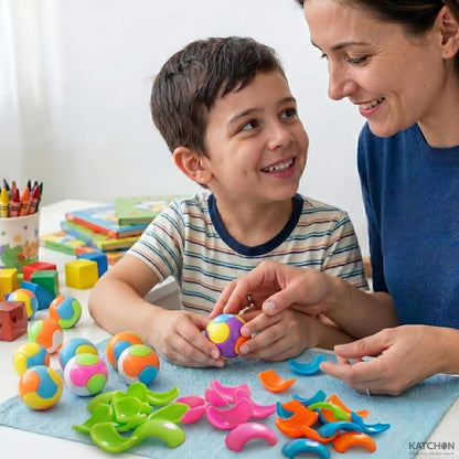 KatchOn, 24Pcs Sensory Fidget Puzzle Ball for Kids | Puzzle Ball, Fidget Ball Puzzle Brain Teaser Fidget Toy for Boys & Girls Birthday Party Educational Toys, Puzzles for Kids Ages 4-6