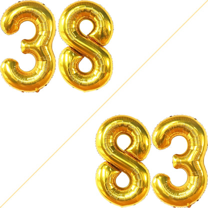 KatchOn, Giant Gold 38 Balloon Numbers - 40 Inch | Gold 38 Number Balloons for 38th Birthday Decorations for Women | Number 38 Gold Balloon, 38 Birthday Decorations for Men | 38th Birthday Balloons