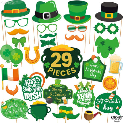 KatchOn, St Patricks Day Photo Props - Pack of 29 | St Patricks Day Decorations | St Patricks Photo Props for St Patricks Day Selfie Props | St Patricks Day Photo Booth Props | St Patricks Day Props