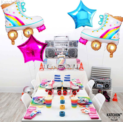 Katchon, Roller Skate Balloons and Star Balloons -20 Inch, pack of 4 | Roller Skating Party Supplies, Roller Skate Party Decorations | Birthday Decorations, Disco Party Decorations, Star Theme Party