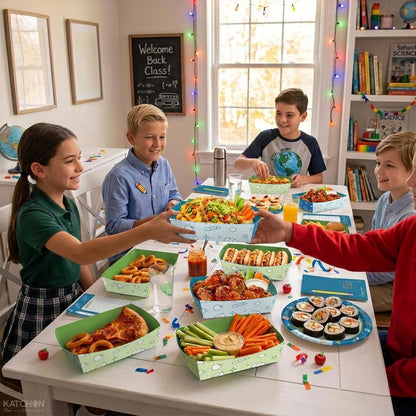 KatchOn Back to School Paper Food Trays- 50 Pack Disposable