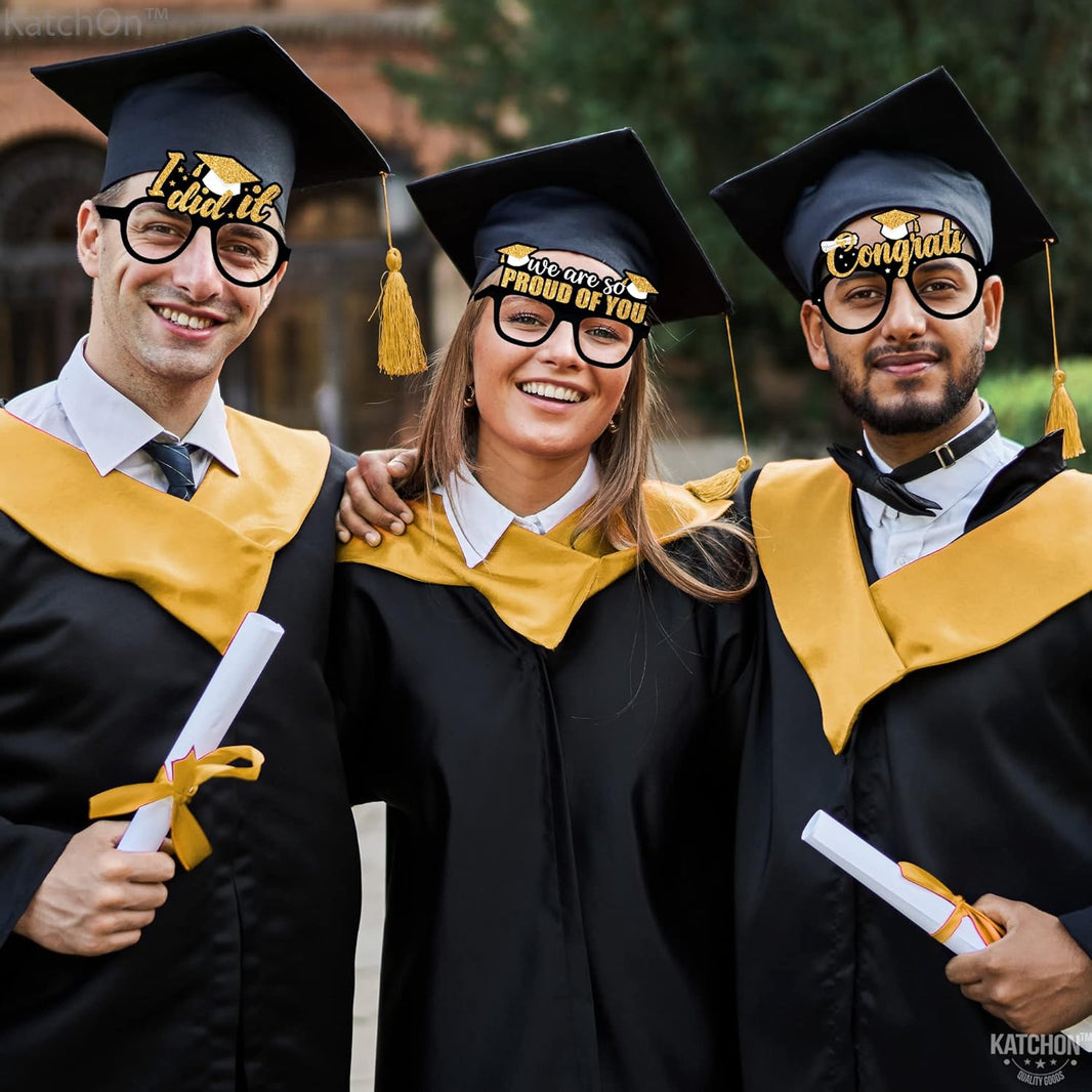 KatchOn, Glitter Graduation Eyeglasses 2024 - Pack of 12 | Graduation Photo Booth Props 2024 for Graduation Decorations Class of 2024 | Graduation Party Favours, 2024 Graduation Party Decorations