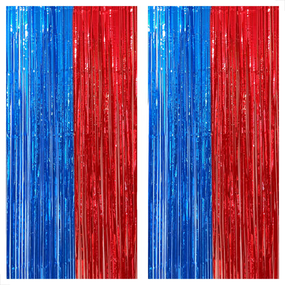KatchOn Xtralarge Streamers - Red & Blue, 8x3.2 Feet | Fringe Curtain, Party & Carnival Decorations - Circus Theme