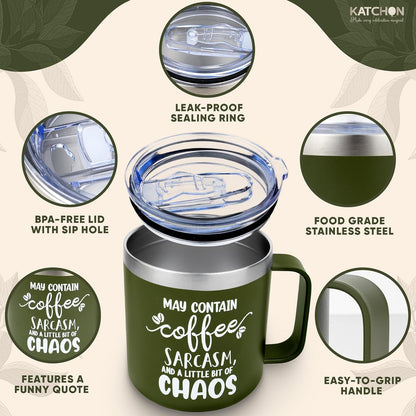 KatchOn, 14oz Stainless Steel Insulated Coffee Mug with Handle | Coffee Lovers Valentines Day Gifts for Her, Him | Coffee Cups, Coffee Travel Mug | Galentines Gifts for Friends, Girlfriend, Boyfriend