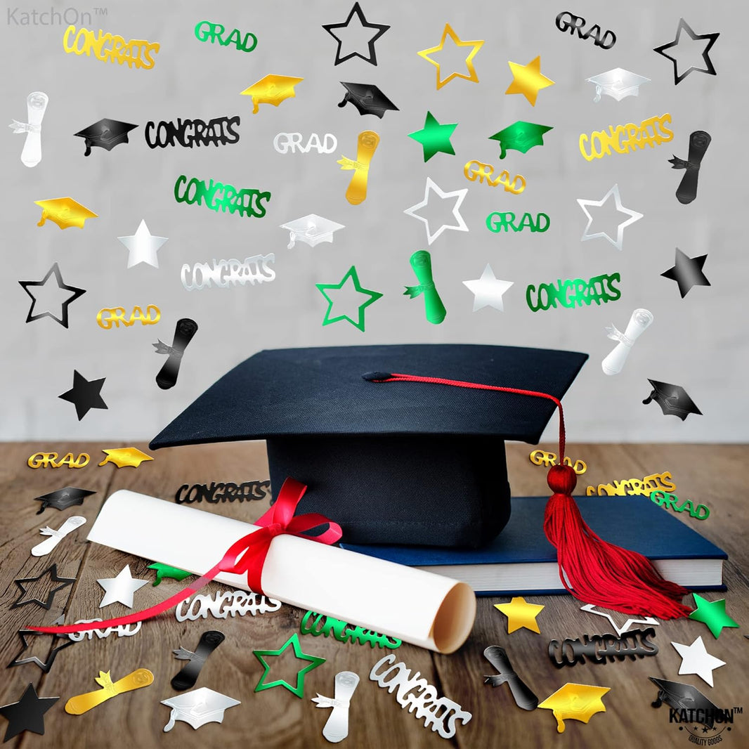 Graduation Decorations 2026 | Congrats Grad Confetti 2026 - Pack Of 1000 | Green and Gold Confetti | Graduation Table Decorations | Graduation Confetti 2026 | Graduation Confetti for Table, Katchon