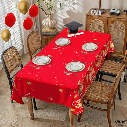 KatchOn, Red and Gold Grad Tablecloth - XtraLarge 54x108 Inch, Pack of 3 | Congrats Grad Tablecloth | Red and Gold Graduation Decorations 2026 | 2026 Graduation Table Decorations
