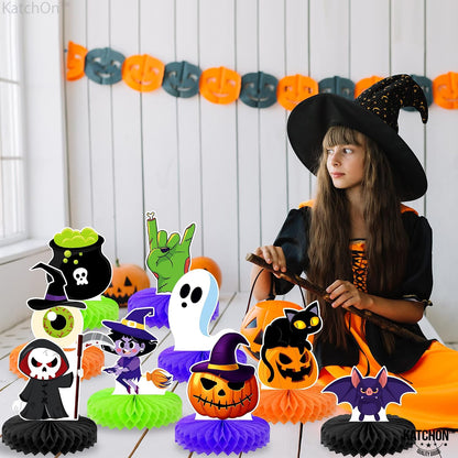 KatchOn Halloween Honeycomb Centerpieces, Pack of 9