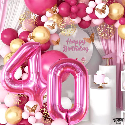 KatchOn, Hot Pink 40 Balloon Numbers - 40 Inch | Hot Pink 40th Birthday Balloons For 40th Birthday Decorations, Happy Anniversary Decorations | 40th Birthday Decorations For Women