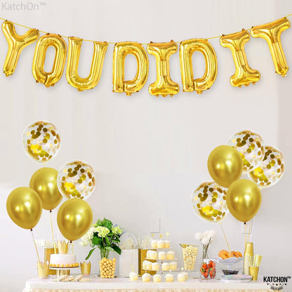 KatchOn, Gold You Did It Balloons - 16 Inch | You Did It Foil Balloon Banner For Graduation Decorations 2026 | Gold Graduation Balloons For Class of 2026 | Grad Party Decorations 2026