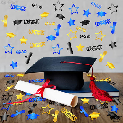 KatchOn, Gold and Black Graduation Confetti 2026 - Pack of 1300 | Grad Table Decorations 2026 | Graduation Confetti Class of 2026 | Graduation Decorations 2026, 2026 Graduation Table Decorations
