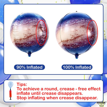 KatchOn, Galaxy Balloons for Galaxy Decorations - 22 Inch, Pack of 12 | Space Balloons, Galaxy Birthday Party Decorations, Space Decorations | Planet Balloons, Two The Moon Birthday Decorations Girl