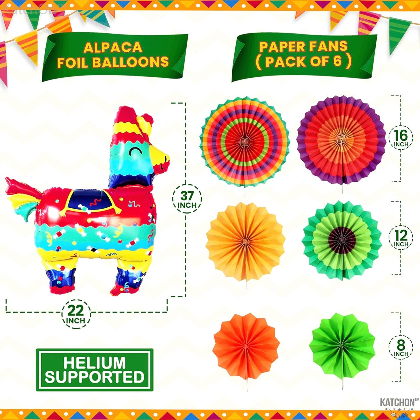 KatchOn, Fiesta Party Decorations - Big Set of 20 | Felt Mexican Banner for Fiesta Decorations | Taco Balloons, Fiesta Balloons for Taco Birthday Party Decorations | Cactus Balloons, Avocado Balloon