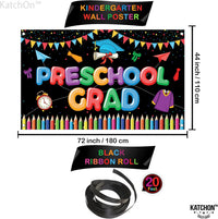 KatchOn, Large Preschool Graduation Backdrop - 72x44 Inch | Preschool Graduation Banner for Preschool Graduation Decorations Class of 2026 Graduation Backdrop for Prek Graduation Decorations 2026