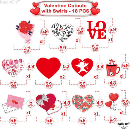 KatchOn, Valentines Hanging Swirls - Large, Pack of 30, No DIY | Valentines Day Hanging Decorations | Hanging Valentines Day Decorations | Hanging Hearts Decorations for Valentines Day Decor