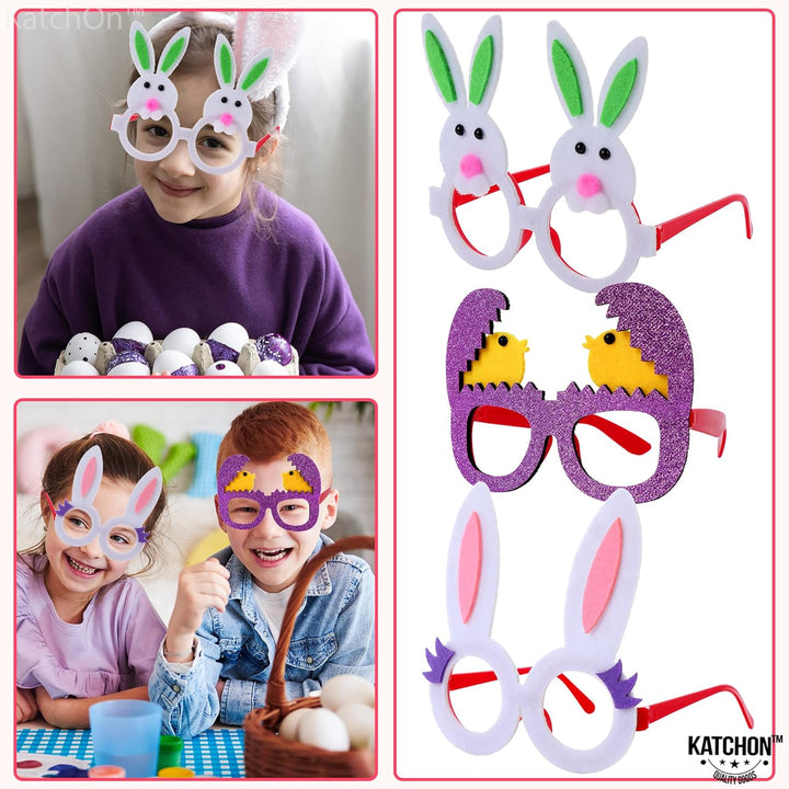 KatchOn, Felt Easter Glasses for Kids - Pack of 6 | Easter Party Decorations, Easter Bunny Sunglasses Kids | Easter Photo Props, Easter Decorations | Easter Sunglasses Kids, Bunny Birthday Decorations
