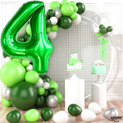 KatchOn, Dark Green Number 4 Balloons - 40 Inch | 4 balloon Green for Birthdays | 4th Birthday Balloons Boy, 4th Birthday Decorations for Boys | 4 balloon number for Anniversary Decorations