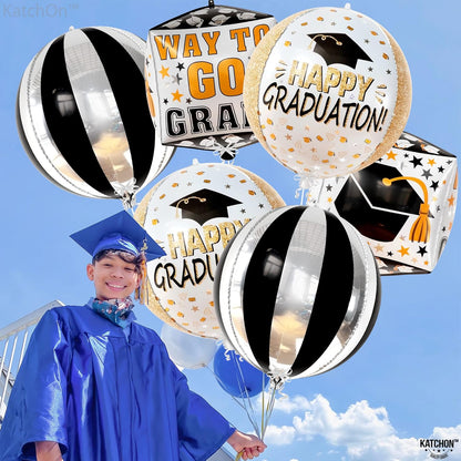 Graduation Decorations 2026 | XtraLarge Happy Graduation Balloons - Pack of 6, 22 Inch | Congrats Grad Balloon, Grad Party Decorations, Class of 2026, Graduation Foil Balloons, KatchOn