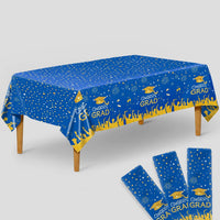 KatchOn Blue and Yellow Tablecloth - 108x54 Inch, Pack of 3 | Blue and Yellow Graduation Decorations, Congrats Grad Tablecloth for Graduation Decorations 2026 | 2026 Graduation Decoration