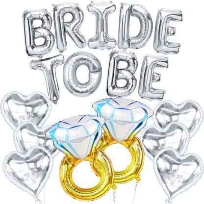 KatchOn Silver Bride To Be Balloons Set - Pack of 17 | Bachelorette Party Decorations Silver | Bride Balloons, Bridal Shower Decorations | Bridal Shower Sign