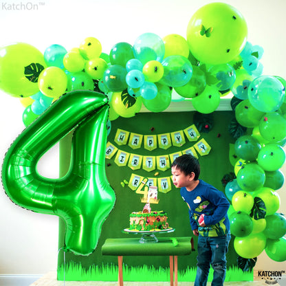 KatchOn, Dark Green Number 4 Balloons - 40 Inch | 4 balloon Green for Birthdays | 4th Birthday Balloons Boy, 4th Birthday Decorations for Boys | 4 balloon number for Anniversary Decorations