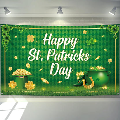 KatchOn, XtraLarge Happy St Patricks Day Banner - 72x44 Inch | St Patricks Day Backdrop for St Patricks Day Decorations | St Patricks Day Photo Backdrop | St Patricks Backdrop, St Patricks Day Décor
