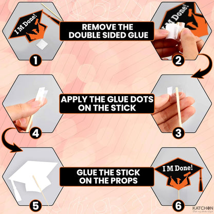 KatchOn, Graduation Photo Booth Props - Pack of 21 | Grad Photo Props for Orange and Black Graduation Decorations 2026 | Graduation Props for Congrats Grad Decorations | Class of 2026 Decorations