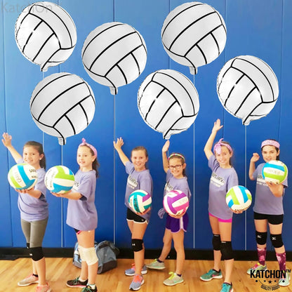 KatchOn, Volleyball Balloons for Volleyball Party Decorations - 18 Inch, Pack of 6 | Volleyball Sports Balloons for Senior Night Decorations | Volleyball Foil Balloons, Volleyball Birthday Decorations