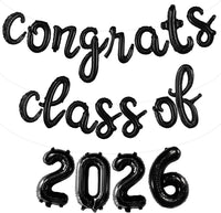 KatchOn, Black Class of 2026 Balloons Banner - Script, 16 Inch | 2026 Balloons Graduation, Graduation Decorations 2026 | Class 2026 Decoration, Class of 2026 Sign