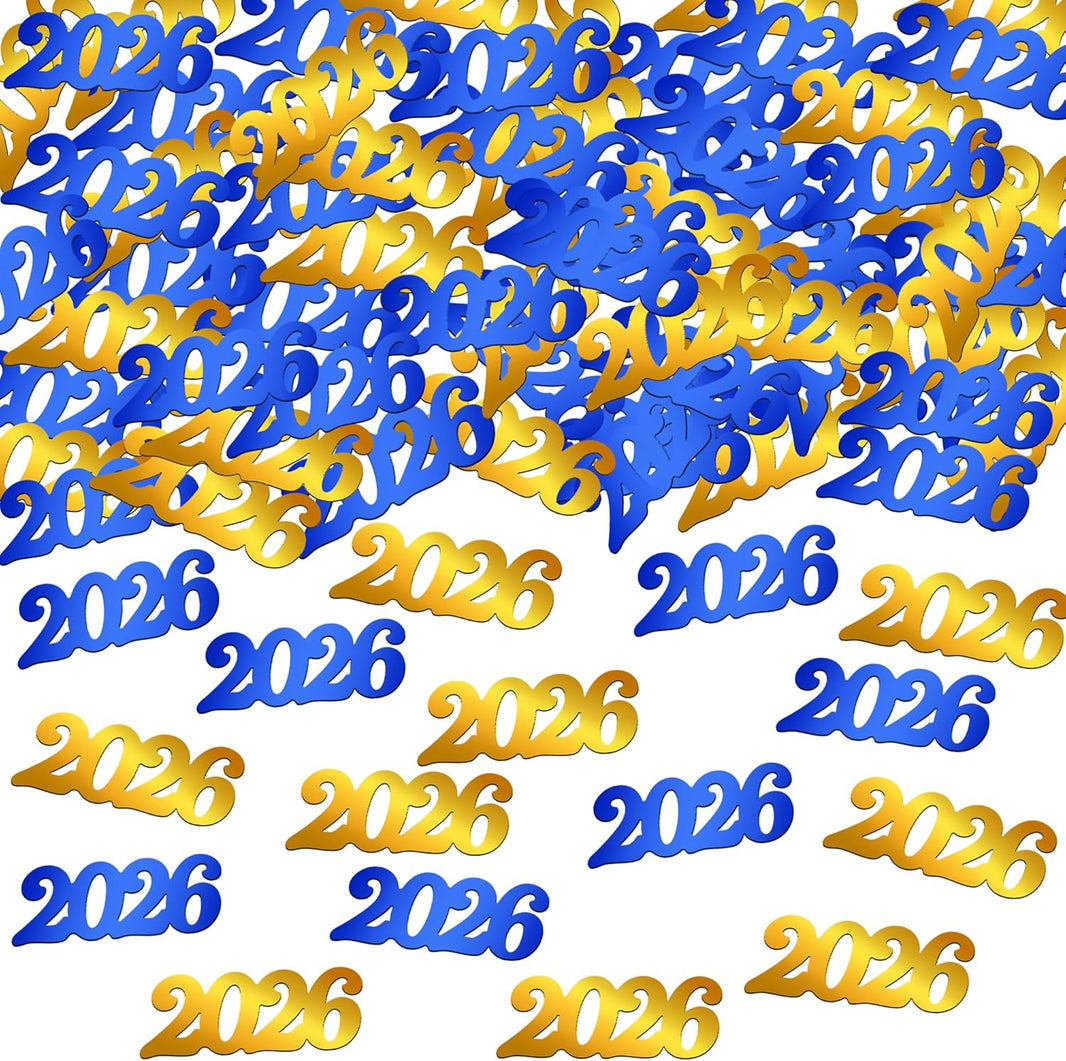 Graduation Confetti 2026 | Blue and Gold Confetti - Pack of 500 | Graduation Confetti for Table, 2026 Graduation Table Decorations, Graduation Table Decorations, KatchOn